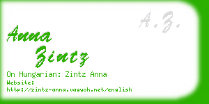 anna zintz business card